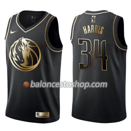 Camiseta Hombre NBA Dallas Mavericks Devin Harris 34 Nike Negro Golden Edition Swingman
